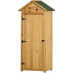 Outsunny - armoire abri de jardin remise pour outils 3 étagères 2 portes loquets toit pente bitumé 77l ... Outsunny - armoire abri de jardin remise pour outils 3 étagères 2 portes loquets toit pente bitumé 77l ...
