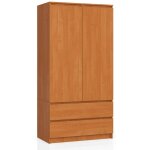 Akord - armoire s90 aulne 90 cm 2 portes 2 tiroirs fa�ade aulne 4 �tag�res 90x51x180 cm