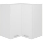 Armoire d'angle elément haut de cuisine suspendue - meuble de cuisine haut blanc 57x57x60 cm aggloméré ... Armoire d'angle elément haut de cuisine suspendue - meuble de cuisine haut blanc 57x57x60 cm aggloméré ...