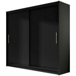 Mobilier1 - armoire closico 100, noir, 215x180x58cm, portes d'armoire: coulissantes, nombre d'tagres: ...