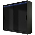 Mobilier1 - armoire closico 100, noir, 215x180x58cm, portes d'armoire: coulissantes, nombre d'tagres: ...