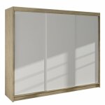 Mobilier1 - armoire closico 159, sonoma ch�ne + blanc, 215x200x58cm, portes d'armoire: coulissantes, ...