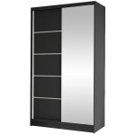 Mobilier1 - armoire closico 166, noir, 200x100x58cm, portes d'armoire: coulissantes, nombre d'tagres: ...