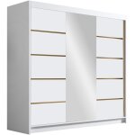 Mobilier1 - armoire closico 185, blanc, 215x200x58cm, portes d'armoire: coulissantes, nombre d'�tag�res: ...