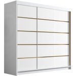 Mobilier1 - armoire closico 185, blanc, 215x200x58cm, portes d'armoire: coulissantes, nombre d'�tag�res: ...
