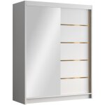 Mobilier1 - armoire closico 187, blanc, 200x150x58cm, portes d'armoire: coulissantes, nombre d'étagères: ... Mobilier1 - armoire closico 187, blanc, 200x150x58cm, portes d'armoire: coulissantes, nombre d'étagères: ...
