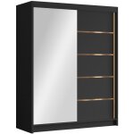 Mobilier1 - armoire closico 187, noir, 200x150x58cm, portes d'armoire: coulissantes, nombre d'étagères: ... Mobilier1 - armoire closico 187, noir, 200x150x58cm, portes d'armoire: coulissantes, nombre d'étagères: ...