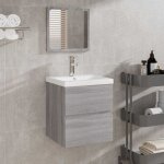 Armoire de bain et miroir sonoma gris bois d'ing�nierie vidaxl