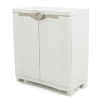 Armoire basse 2 portes int�rieur / ext�rieur coloris beige - longueur 90 x profondeur 45 x hauteur 100 ...
