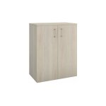 Armoire basse bois h 100 x l 80 cm avec portes battantes chne gris - arch - maxiburo