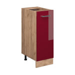 Armoire basse r - line, rouge bordeaux haute brillance, 30 cm sans plan de travail vicco