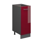 Armoire basse r - line, rouge bordeaux haute brillance, 30 cm sans plan de travail, vicco