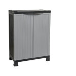 Armoire basse en r�sine pour ext�rieur avec 1 �tag�re 92x68x39cm thinia home