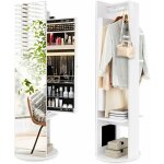 Armoire � bijoux avec base rotative � 360� et lumi�res led int�gr�es � 3 couleurs, porte - manteau avec ...