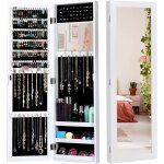Goplus armoire � bijoux avec miroir, meuble � bijoux mural / suspendu, avec grand espace de rangement ...