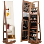 Armoire à bijoux avec miroir pleine longueur rotative à 360° avec lumière led 3 couleurs - miroir de ... Armoire à bijoux avec miroir pleine longueur rotative à 360° avec lumière led 3 couleurs - miroir de ...
