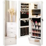 Armoire  bijoux murale 120 cm, lumires led, miroir sans cadre pleine longueur, miroir intgr, tagre ...