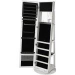 Songmics - armoire  bijoux pivotante sur pieds, 3 - en - 1 pour cosmtiques, placard beaut, avec miroirs, ...