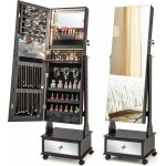 Armoire  bijoux avec roues verrouillable - miroir de courtoisie interne et pleine longueur - lumires ...