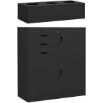 Armoire de bureau et jardinire anthracite 90x40x125 cm acier