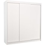 Armoire chambre adulte blanche 2 portes coulissantes kamia 200cm