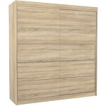 Armoire chambre adulte bois clair 2 portes coulissantes yvona 200cm