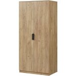 Armoire de chambre garde - robe moderne meuble de rangement intemporel 1 penderie et 4 tagres mdf 176 ...