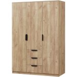 Helloshop26 - armoire de chambre garde - robe moderne meuble de rangement intemporel 2 penderie 4 étagères ... Helloshop26 - armoire de chambre garde - robe moderne meuble de rangement intemporel 2 penderie 4 étagères ...