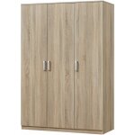 Armoire de chambre garde - robe moderne meuble de rangement intemporel 4 tagres mdf 176 x 120 x 52 ...