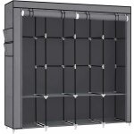 Armoire chambre en tissu, porte - v�tements, penderie, 45 x 170 x 167 cm, 4 compartiments de suspension, ...