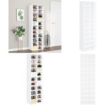 Armoire  chaussures blanc 54x34x183 cm bois d'ingnierie - etagere chaussure - meuble chaussure - range ...