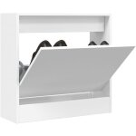 Vidaxl ? armoire � chaussures blanc 60x21x57 cm en bois d'ing�nierie ? design compact pour petits espaces ...