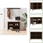 Armoire � chaussures ch�ne marron 69x35x50 cm bois d'ing�nierie - armoire � chaussures - meuble chaussure ...