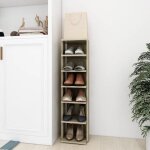 The living store - armoire � chaussures ch�ne sonoma 27, 5x27x102 cm - meuble rangement chaussures - ...