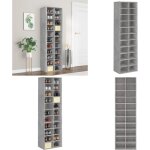 Armoire  chaussures gris bton 54x34x183 cm bois d'ingnierie - etagere chaussure - meuble chaussure ...