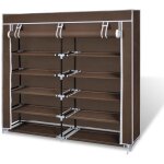 Vidaxl - armoire à chaussures avec housse 115 x 28 x 110 cm tissu marron Vidaxl - armoire à chaussures avec housse 115 x 28 x 110 cm tissu marron