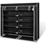 Armoire  chaussures avec housse 115 x 28 x 110cm tissu noir