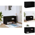 Armoire � chaussures noir 80x35x45 cm bois d'ing�nierie - meuble chaussure - armoire chaussure - range ...