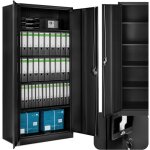 Tectake ? armoire de classement m�tallique 180x80x40cm ? 5 �tag�res en acier laqu� �poxy ? capacit� 40kg ...