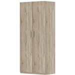 Meublorama - armoire 2 portes tom ? ch�ne sonoma ? largeur 80 cm