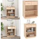 Vidaxl - armoire console 60x34x75 cm bois de pin solide - buffet - meuble de rangement - armoire console ...