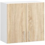 Armoires de cuisine haute akord w60 lima blanc 60 cm 2 portes faade chne sonoma 2 tagres 60x30, 5x58 ...
