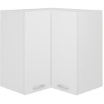 Armoire de cuisine d'angle suspendue - meuble de rangement style contemporain blanc 57x57x60 cm agglomr ...