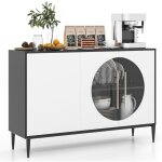 Costway - armoire cuisine bas, buffet cuisine moderne 120cm, placards  portes vitres, tagre rglable, ...
