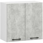 Armoires de cuisine haute akord w60 oliwia blanc 60 cm 2 portes faade bton 2 tagres 60x30x58 cm