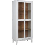Beliani - armoire dcorative  tagres avec portes  vitrine en verre blanc rumson