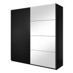 Armoire design 180cm. 2 portes avec miroirs modulables. couleur noir mat. collection eos Armoire design 180cm. 2 portes avec miroirs modulables. couleur noir mat. collection eos