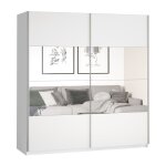 Meublorama - armoire design 200cm. 2 portes avec miroirs modulables. couleur blanc mat. collection eos ...
