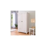 Inter link - armoire 2 portes et 2 tiroirs en pin massif blanc