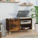 Maison chic - armoire  disques meuble de rangement bibliothque chne fum 84, 5x38x48 cm bois d'ingnierie ...